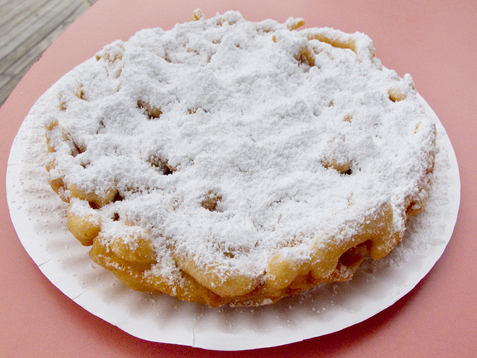 Funnel cake, a typical boardwalk dish, at the Jersey Shore